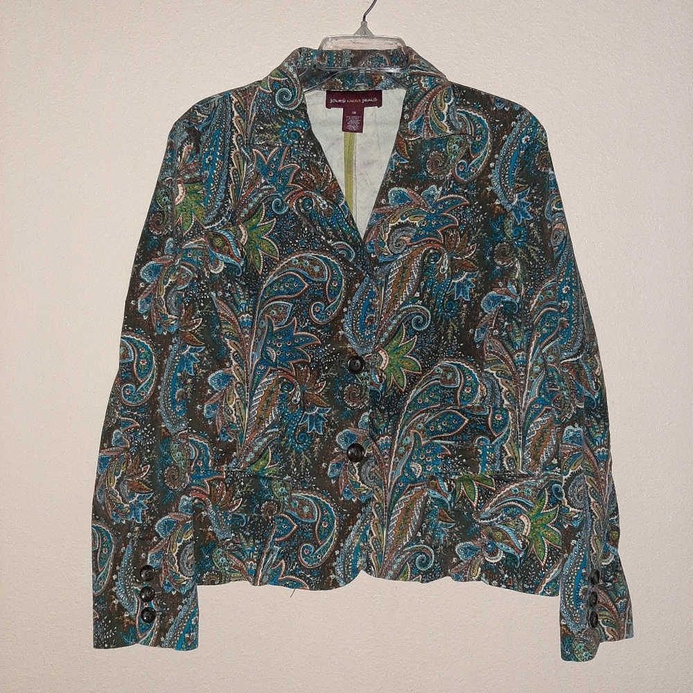 Jones wear Jeans Blazer, paisley pattern size 16